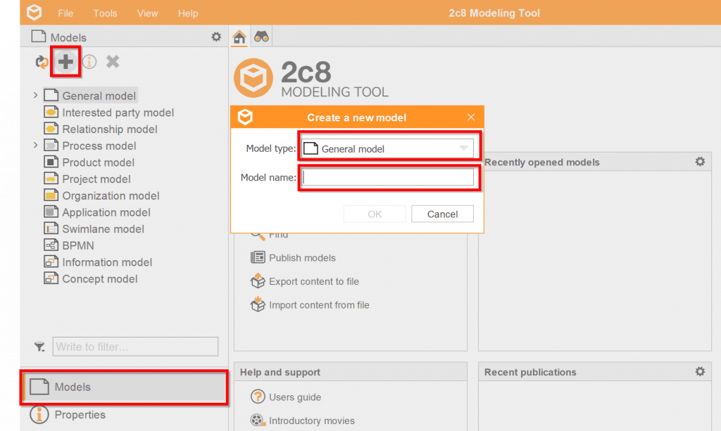 Create a model 2c8 Modeling Tool