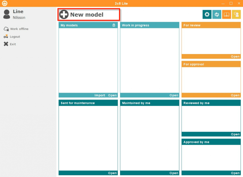 Create a model in 2c8 Lite